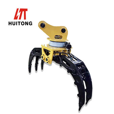 Quality 7-70 Ton Excavator Rotating Grapple , Rotating Wood Grab High Durability factory
